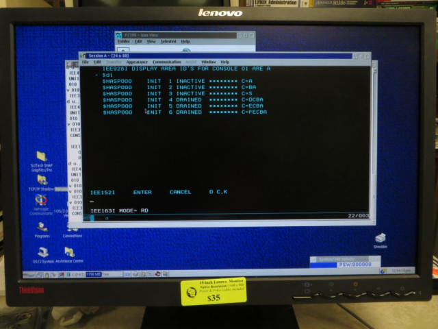 AMD 1.33 GHz Athlon PC P/390E MVS 3.8j 3270 Console