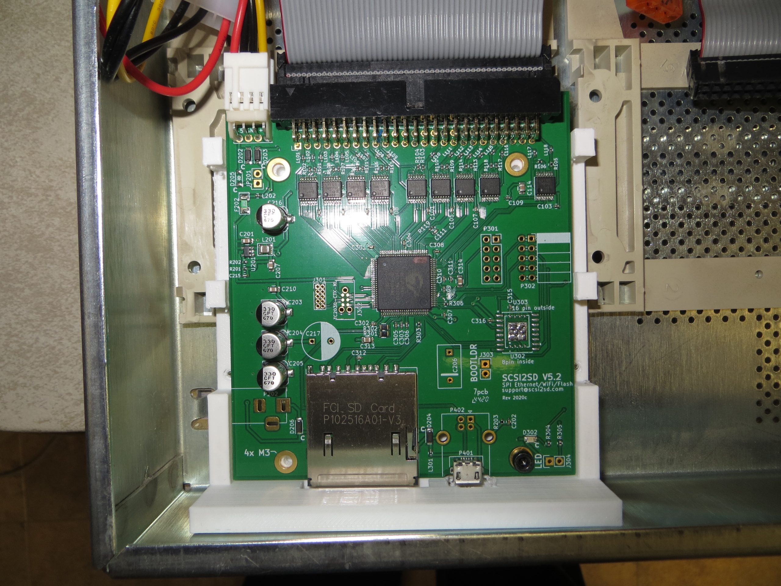 A closeup of the SCSI2SD V5.2 SCSI Disk / CD Emulator