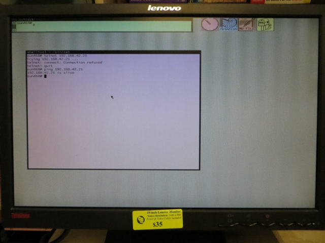 The Sun Sparcstation 1 under the SunOS 4.1.4 Sunview windowing system