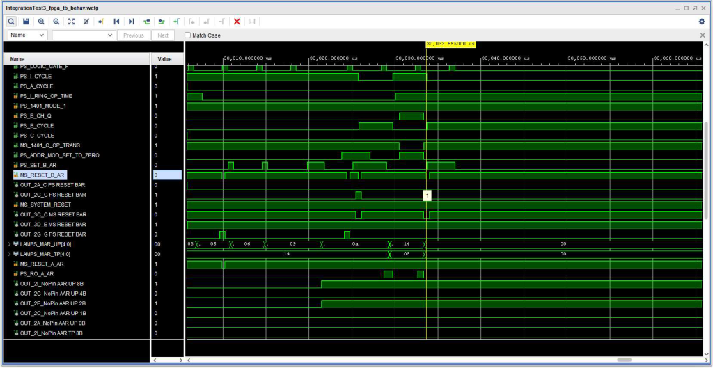 Timing diagram showing lack of A Address Register Readout while +S SET B AR is active, resulting in invalid B Register contents.